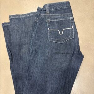 Kimes Ranch Dark Indigo Bootcut Jeans with White Pocket Stitching